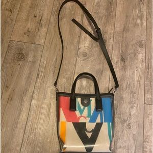 Colorful MCM glitch mini tote